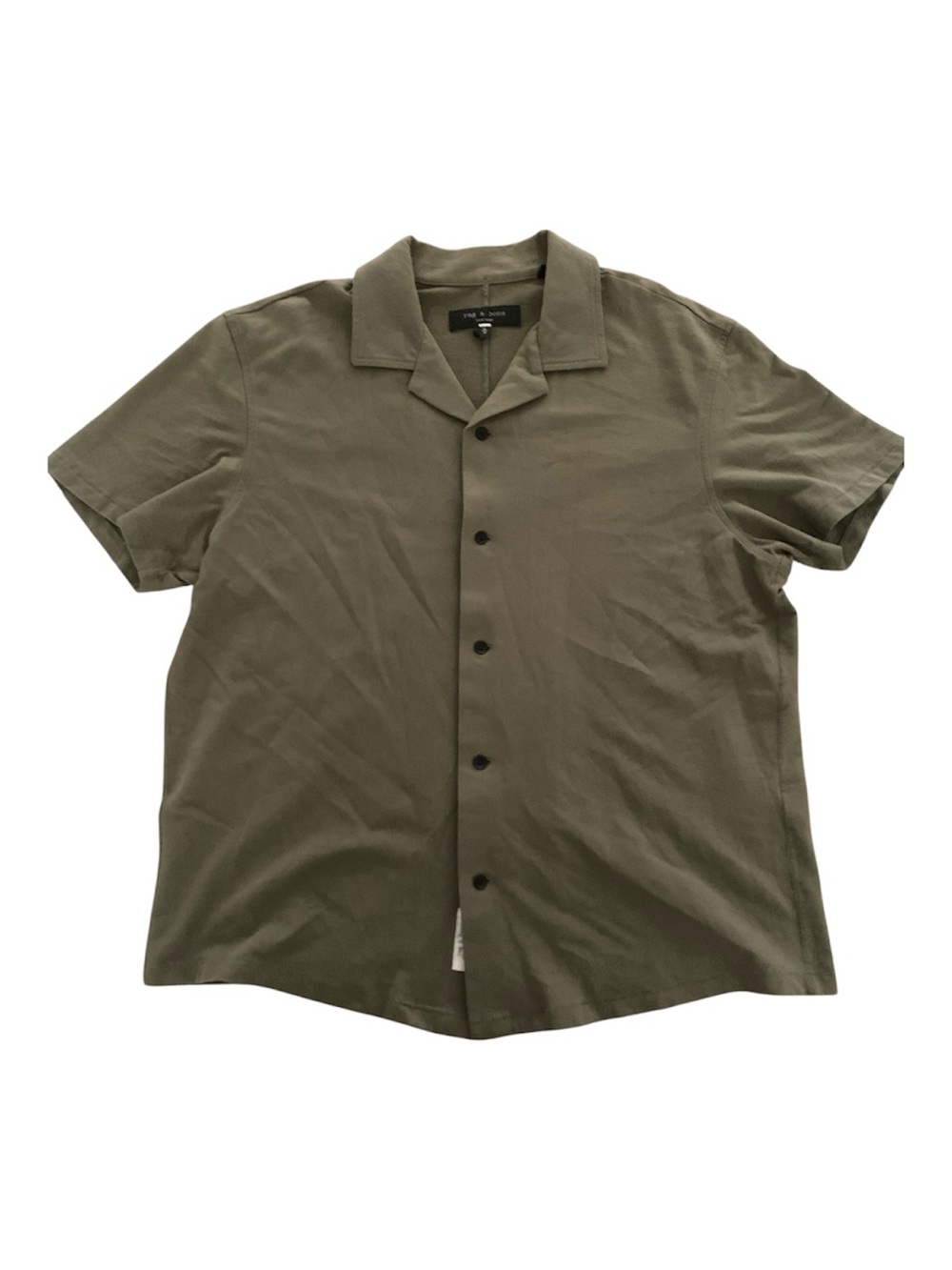 Rag & bone Olive Green Short Sleeve Camp Shirt